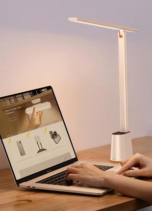Лампа настільна світлодіодна baseus smart eye series rechargeable folding reading desk lamp. white