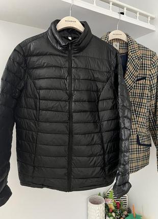 Черная пуховая куртка батал marks & spenser