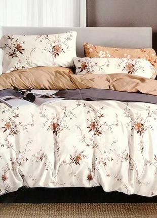 Комплект постельного белья евро размер 200×230 двуспальное постельное бельё сатин турция