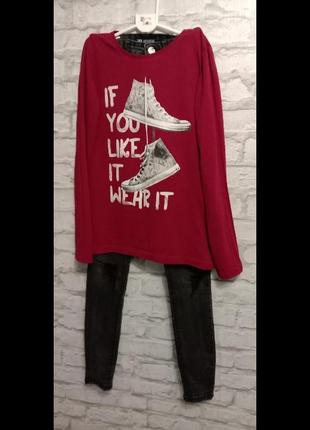 Zara ддинсы скинни с высокой посадкой реглан футболка с длинным рукавом 10-12л2 фото