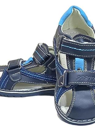 Закриті ортопедичні босоніжки сандалії літнє взуття для хлопчика 131 clibee клібі р.26