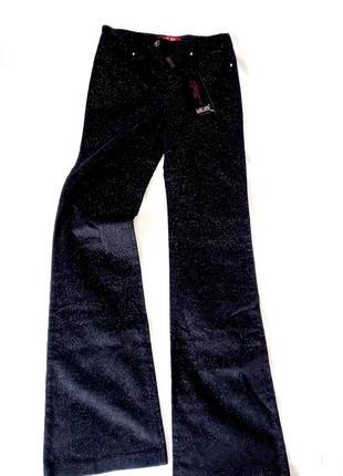 Широкие брюки глиттер, винтаж, высокая посадка1 фото