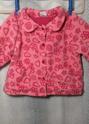 Дитяча рожева тепла флісова кофта, куртка на дівчинку