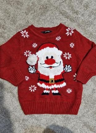 Новорічний светрик 18-24міс, 86,92,кофта,свитер