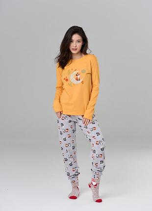 Женский комплект с брюками - лисичка на месяцы