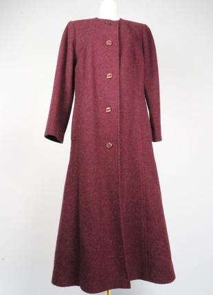 Винтажное длинное шерстяное пальто винтаж