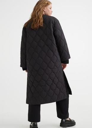 Стёганное женское пальто h&m с поясом.5 фото