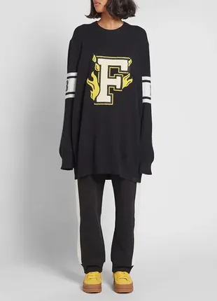 Дуже крутий светр puma x fenty by rihanna оригінал, брендовий шерстяний оверсайз светр з принтом2 фото