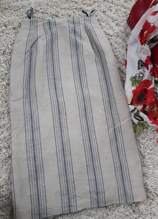 Стильная длинная льняная юбка с карманами, comma,  p. 363 фото