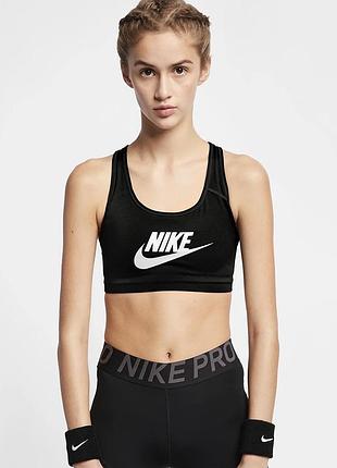 nike jeans топ бра medium support bra black
