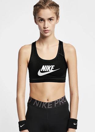 Nike топ бра medium support bra black