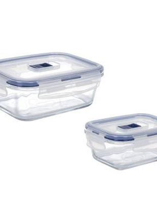 Харчовий контейнер luminarc pure box active набір 2 шт. прямок. 380 мл/820 мл (p7644)