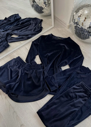 Плюшова піжама трійка кофта шорти штани