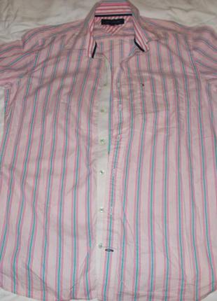 Сорочка з коротким рукавом преміум якості tommy hilfiger short sleeve dobby