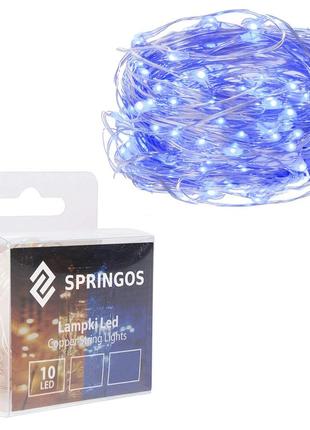 Гірлянда на батарейках springos 0.9 м 10 led cl0003 blue