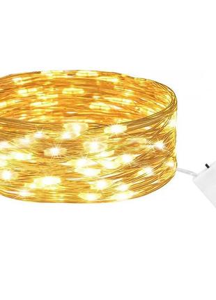 Гирлянда на батарейках springos 1 м 10 led cl4025 warm white