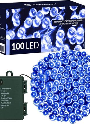 Гирлянда на батарейках springos 10 м 100 led cl4033 blue