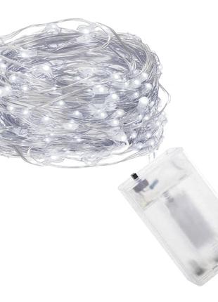 Гирлянда на батарейках springos 9.9 м 100 led cl0019 cold white7 фото