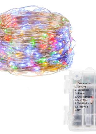 Гирлянда на батарейках springos 9.9 м 100 led pilot cl0104 mix5 фото