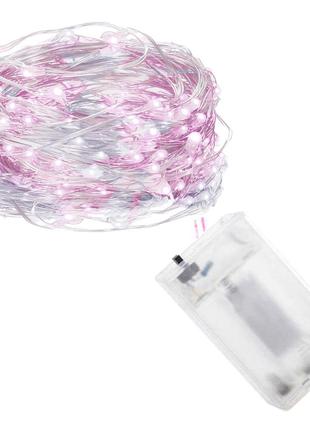 Гирлянда на батарейках springos 9.9 м 100 led cl0025 cold white/pink6 фото