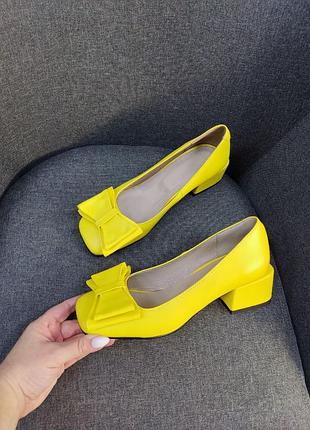 Эксклюзивные туфли из натуральной итальянской кожи и замша с бантиком