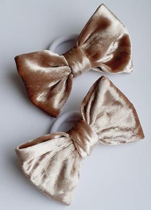 Пара бантиків, прикраса для волосся - оксамитовий бантик на резинці
