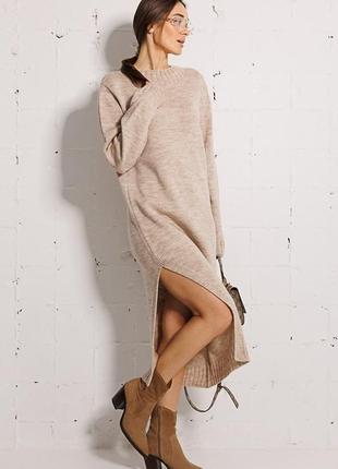 В`язана сукня oversize  з розрізом збоку 42-50 р.⛳🏓🧩