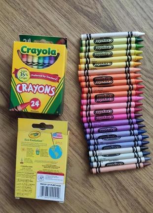 Набор цветных карандаши мелки  восковые набор 24шт.crayola сша