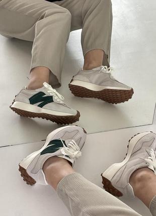 Женские кроссовки new balance 327 beige green 36-37-38-39-40-41