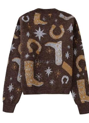 Шикарный новый свитер свитшот от zara новый в ковбойском принте6 фото