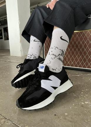 Женские кроссовки new balance 327 black white 36-37-38-39-41
