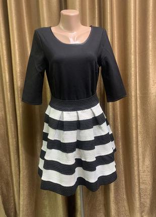 Бандажне тепле плаття розмір l колір чорно-білий4 фото