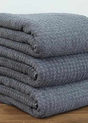 Махровий рушник galata 2 50х90 сірий 100% бавовна