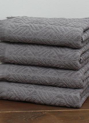 Махровий рушник туреччина 50 см х 90 см 100% бавовна camellia колір: сірий