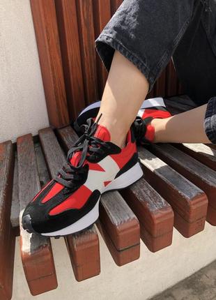 Женские кроссовки new balance 327 black red white 36-37-39-413 фото