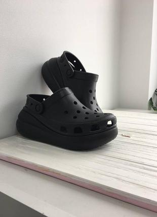 Крокси crocs women’s клоги crush clog black 207521 жіночі крокси сабо на платформі5 фото