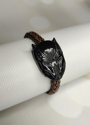 Плетёный браслет "чёрная пантера. марвел" (брас0005)