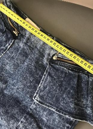 Юбочка синяя с баской высокая завышенная талия pull&bear 4