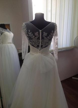 Свадебное платье кружевное с рукавом. новое!!!5 фото