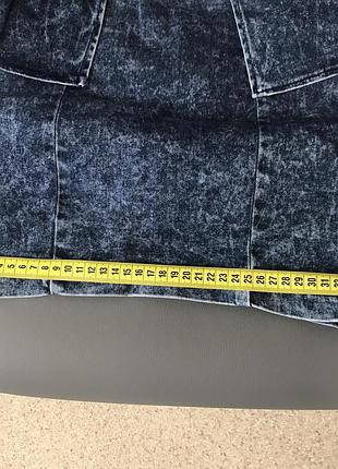 Юбочка синяя с баской высокая завышенная талия pull&bear 6