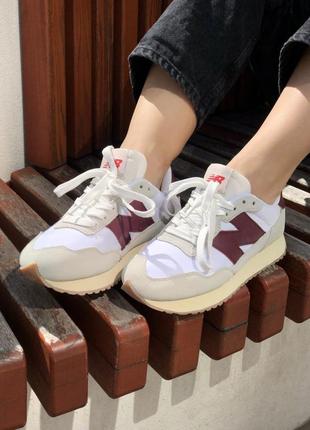 Женские кроссовки new balance 237 white bordo 36-37-38-39-40-416 фото