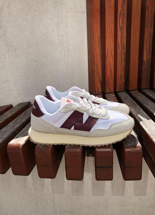 Женские кроссовки new balance 237 white bordo 36-37-38-39-40-417 фото