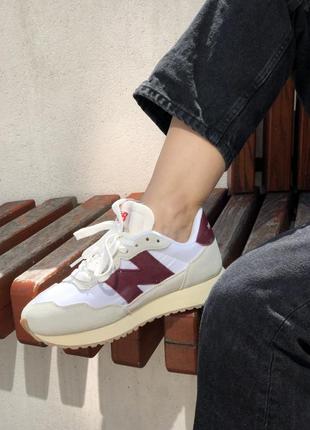 Женские кроссовки new balance 237 white bordo 36-37-38-39-40-413 фото