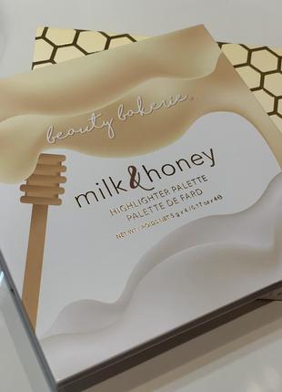 Beauty bakerie milk & honey highlighter palette - палетка хайлайтеров2 фото