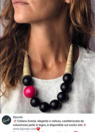 Bijondo колье из деревянных бусин новое с биркой