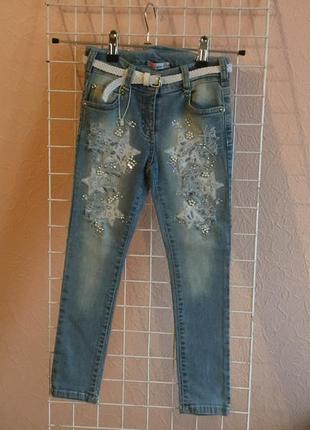 Стильные джинсы для девочек на рост 122,1341 фото