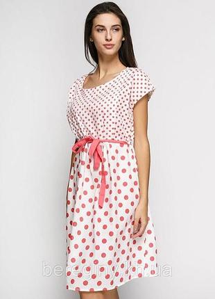 Новое белое платье миди в красный горох esmara