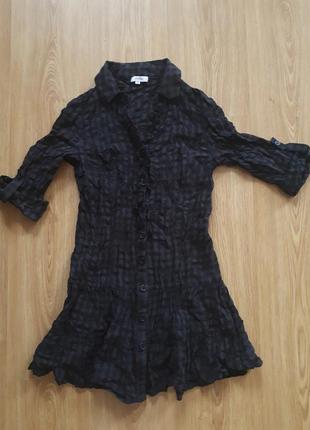 Сукня туніка тканина жатка в клітинку