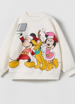 Світшот на флісі zara з minnie mouse 4012/501