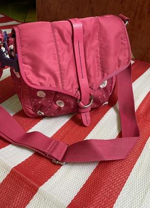Шикарная яркая кожаная сумка radley через плечо /кроссбоди/кожа+текстиль